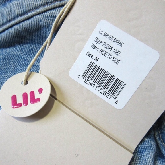 NWT Mother Superior Lil Maven Wide Leg Jeans with side seam decals - Picture 10 of 14